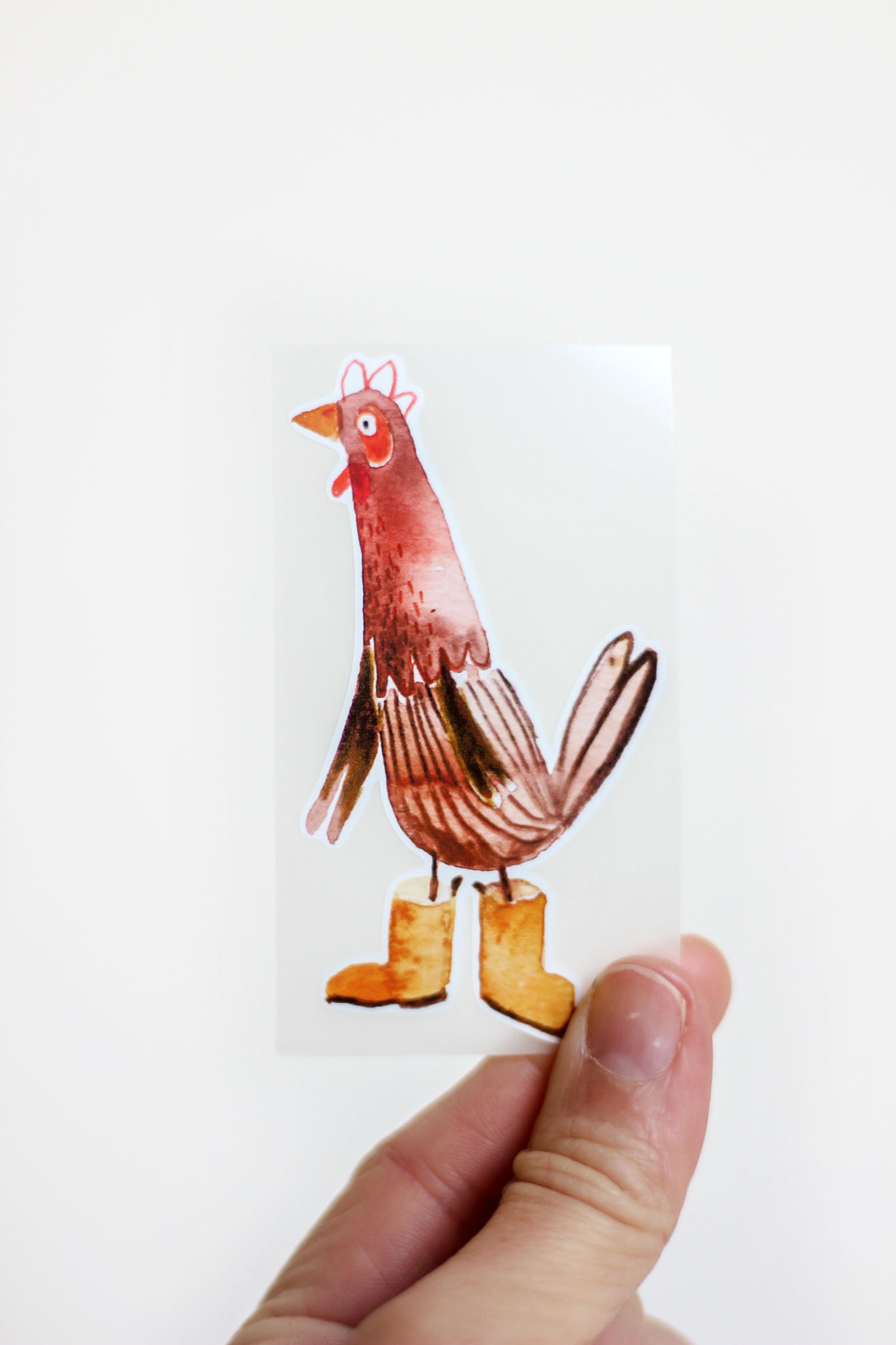 Bügelbild "Huhn mit Gummistiefel" von Halfbird