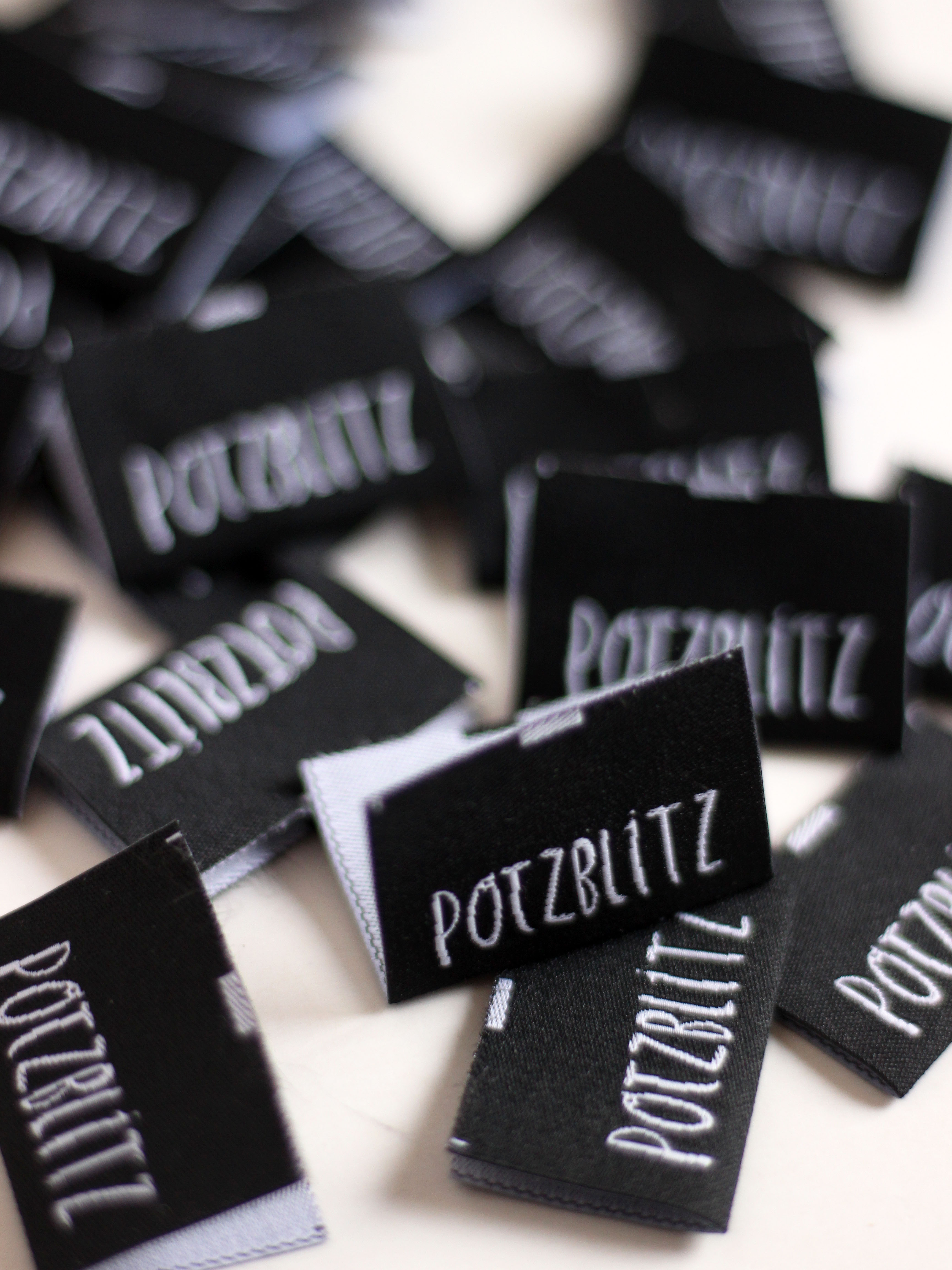 Etikett "Potzblitz" | 3er Set gewebt von Halfbird