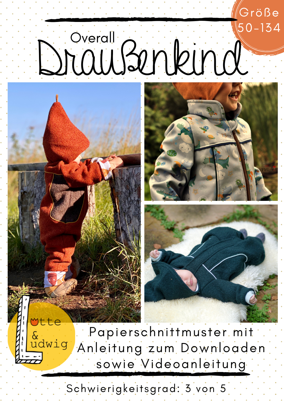 Papierschnittmuster Overall "Draußenkind" von Lotte & Ludwig