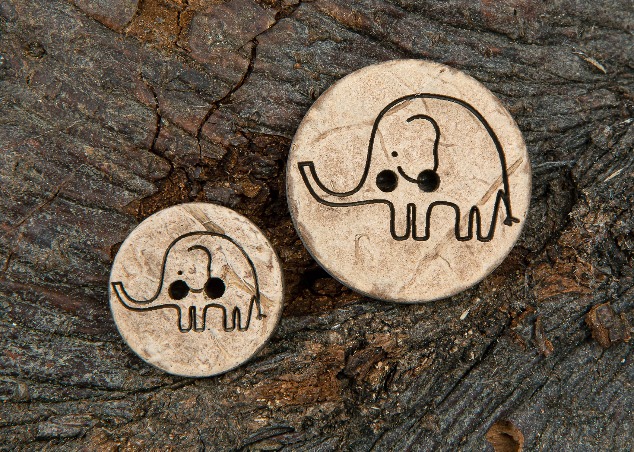 Bioknopf Kokosnuss  - Elefant- 