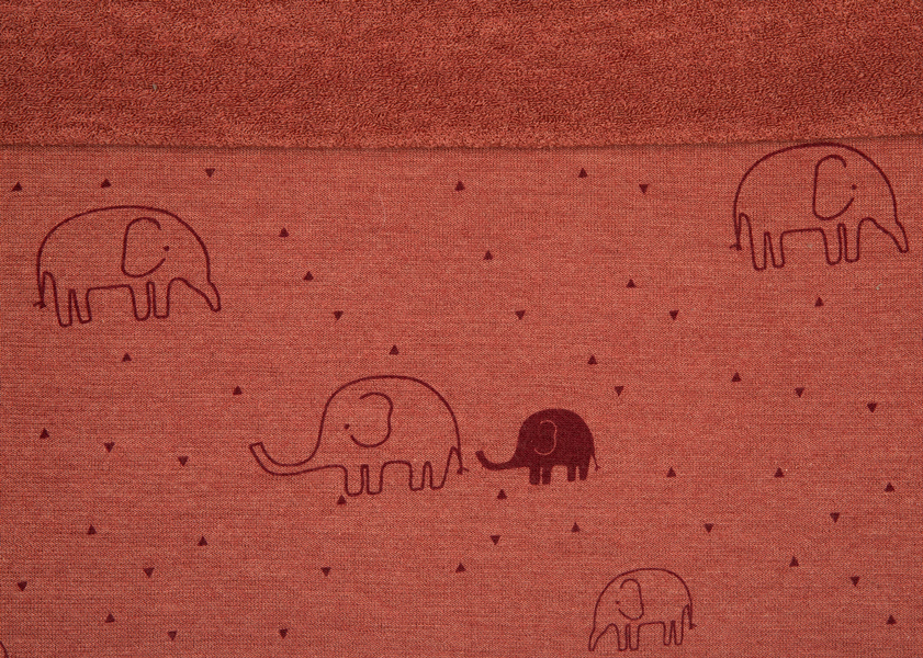 Elefanten auf Kupfer Bio Wolle/Seide Frottee (kbT, mulesingfree)