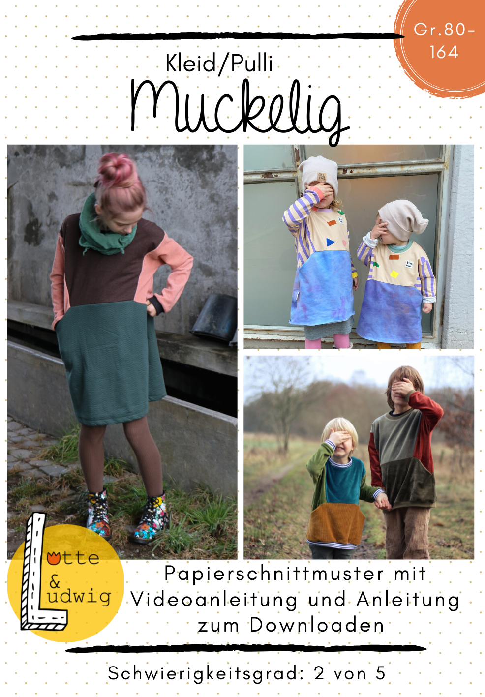 Papierschnittmuster Pulli/Kleid "Muckelig" von Lotte & Ludwig